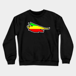 Saturna Island Silhouette in Rastafarian Flag Colours -  Rasta Pattern - Saturna Island Crewneck Sweatshirt